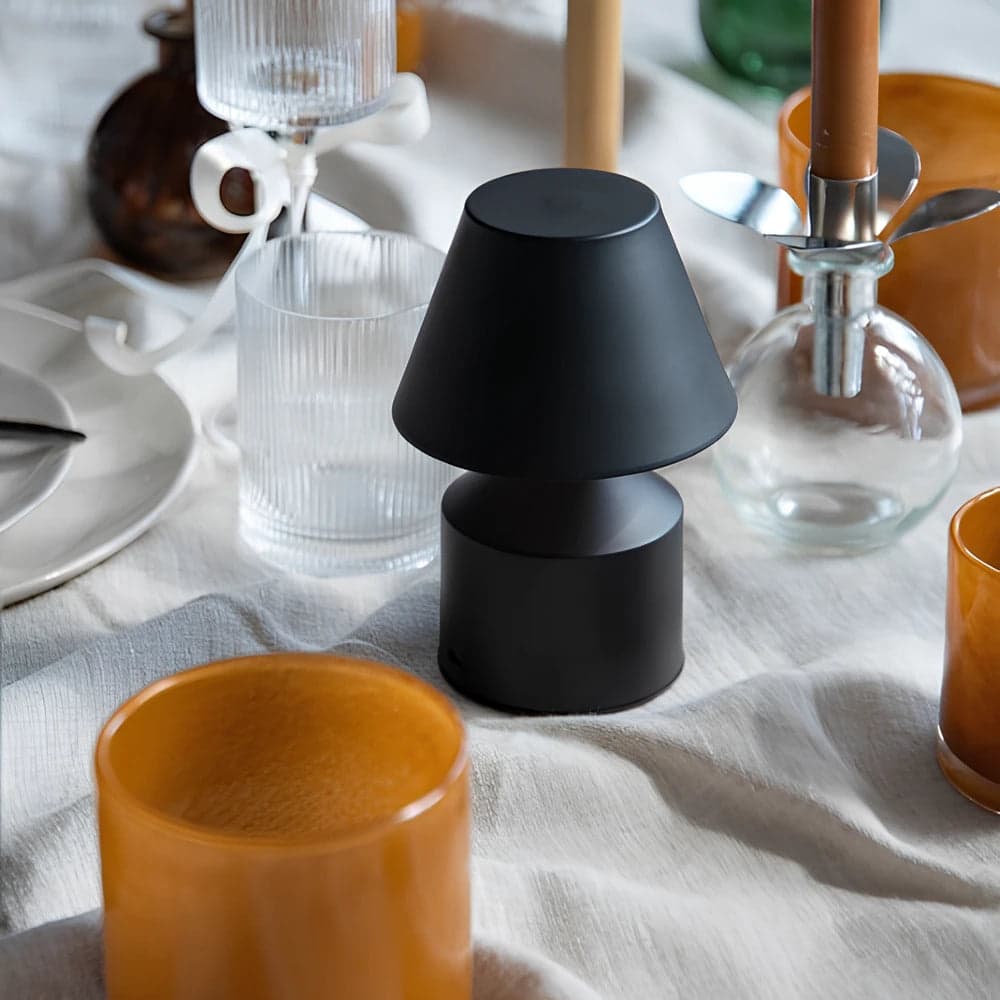 Lampa Stołowa Bezprzewodowa z Regulacją Jasności | Nowoczesny Design, Czarna Lampka Nocna