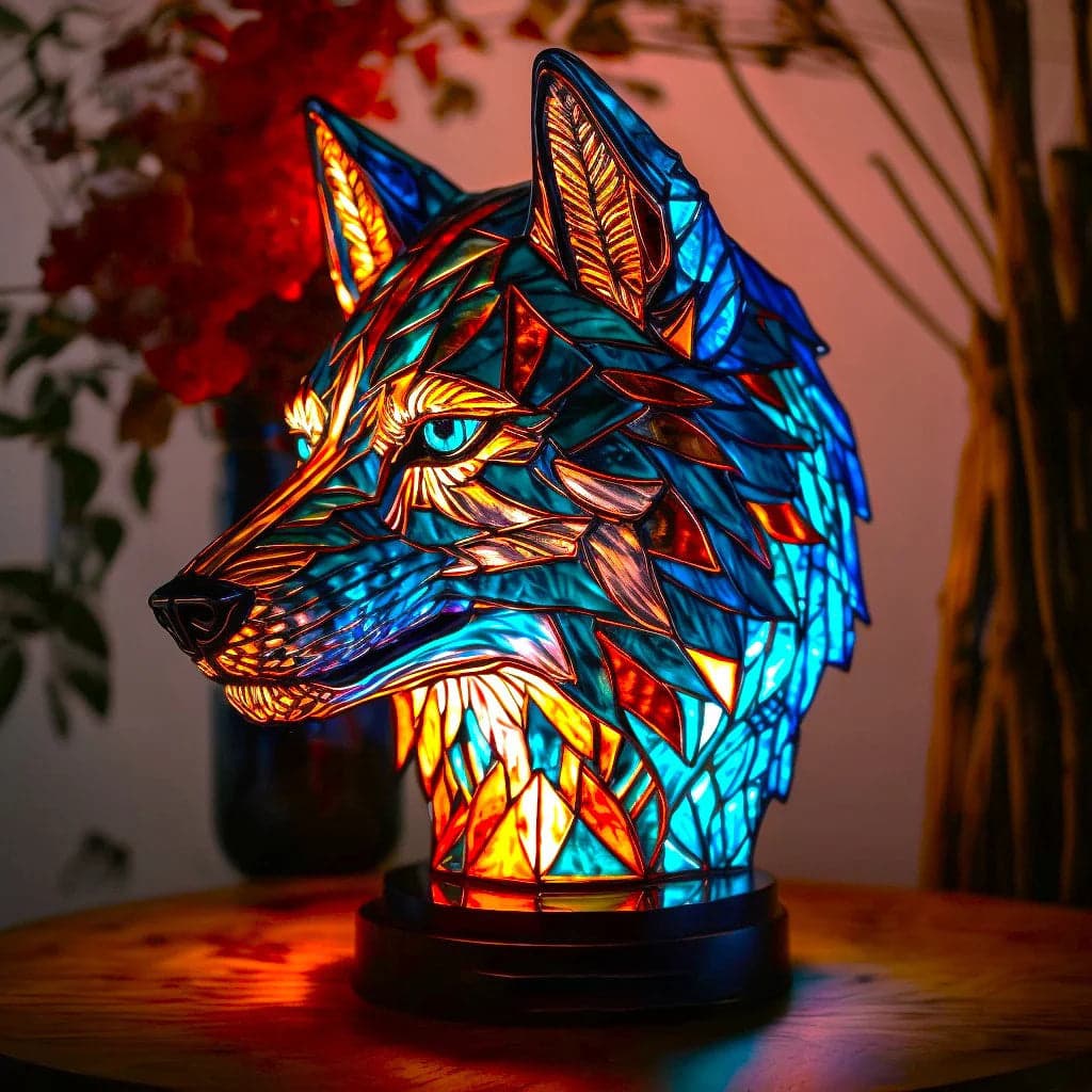 Lampa Stołowa Szklana Zwierzęta – Kolorowe Oświetlenie do Sypialni